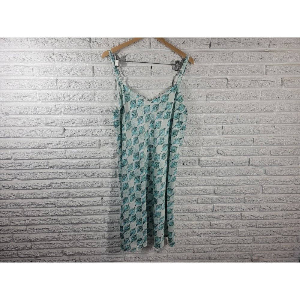 Cabernet Women's XL Nightgown Chemise V-Neck Spaghetti Strap Blue GEO141E